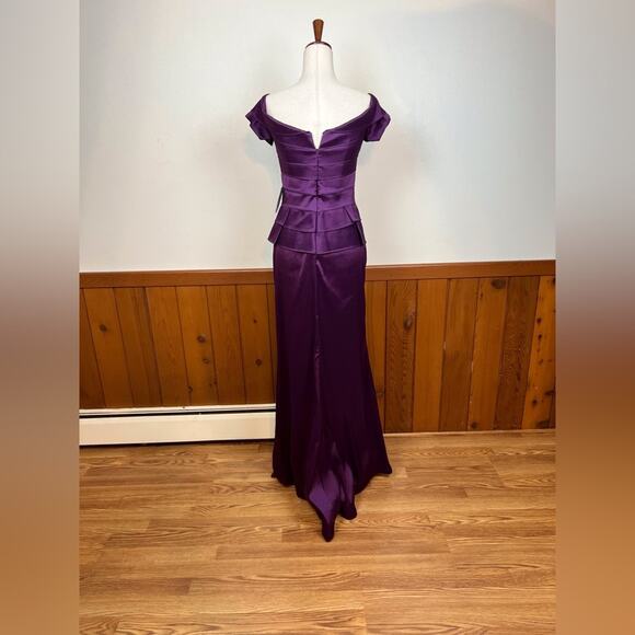 Xscape Purple Off-Shoulder Peplum Gown - Picture 6 of 7